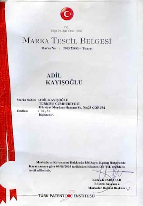 Marka Tescil Belgesi Marka Tescil Belgesi